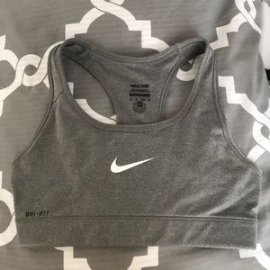 Grey Nike sports bra
